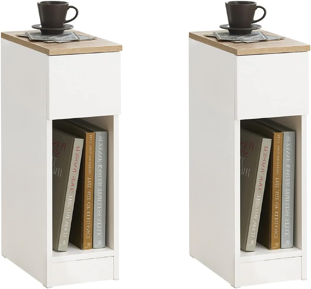 SoBuy Narrow Nightstand Set of 2